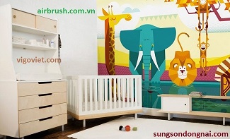 Nghệ thuật vẽ trên tường sử dụng súng phun sơn airbrush