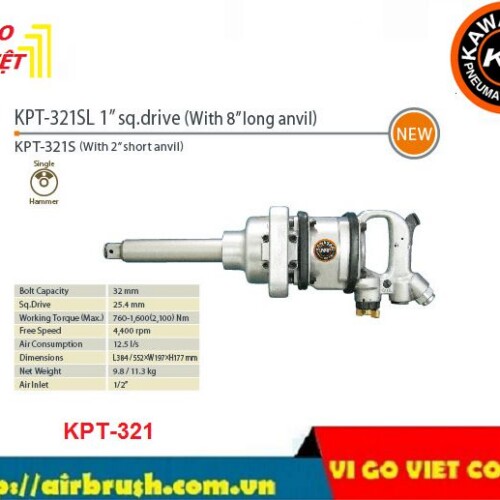 Súng vặn bulông KPT-321SL Kawasaki