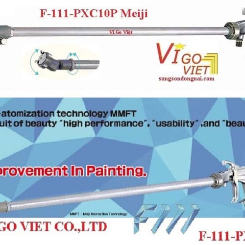Súng phun sơn đầu dài F111-PXC10P Meiji Nhật Bản