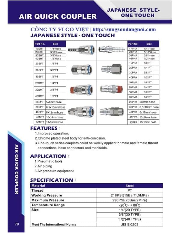 Khớp nối thép THB 20SPT 20PPA