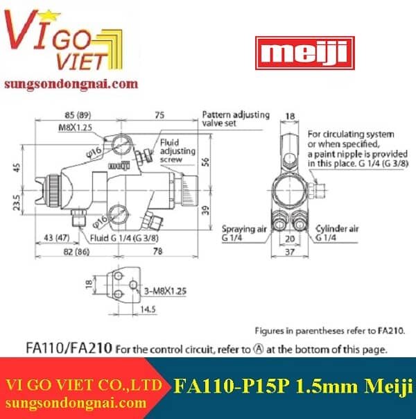 Sơ đồ lắp đặt súng phun sơn tự động FA110-P15P