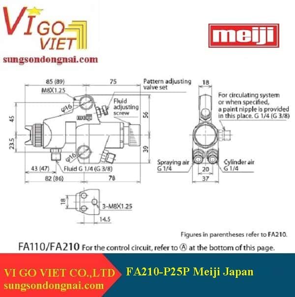 Súng phun sơn tự động FA210-P25P Meiji