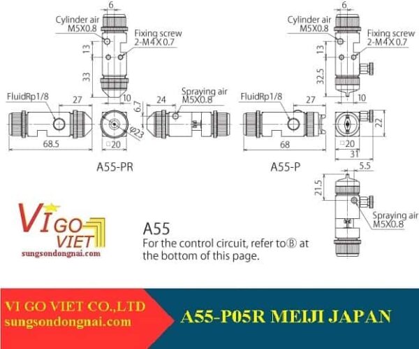 Cách lắp đặt Súng phun sơn tự động Meiji A55-P05R