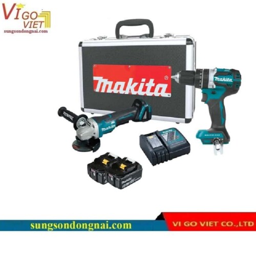 Bộ máy khoan và máy mài Makita (DHP484＋DGA408) DLX2215TX2