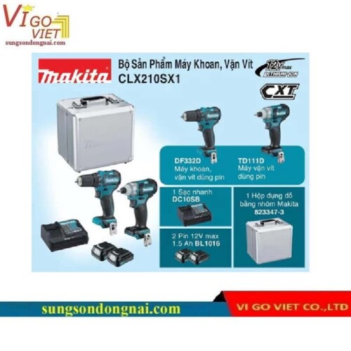 Bộ máy khoan vặn vít Makita CLX210SX1