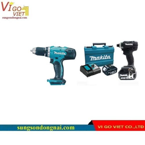 Bộ sản phẩm máy khoan, máy vặn vít Makita DLX2240