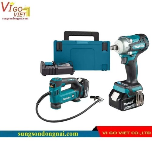 Combo Máy Bơm Hơi & Máy Siết Bu Lông Dùng Pin 18V Makita DLX2424JX1