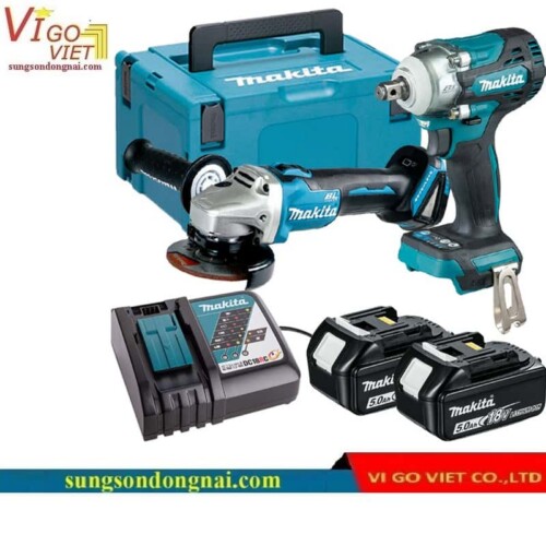 Combo Máy Vặn Bu Lông Và Máy Mài Góc Dung·Pin Makita DLX2406TX1