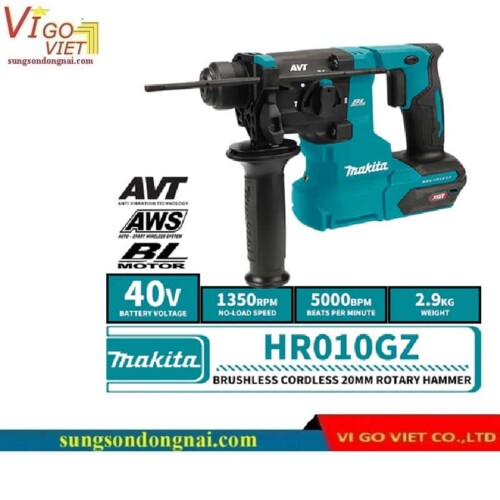 Máy khoan bê tông dùng pin 40V Makita HR010GZ (Chưa Pin & Sạc)