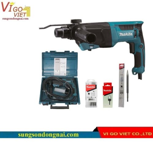 Máy khoan búa 3 chức năng 800W Makita HR2670X5 (Kèm phụ kiện)